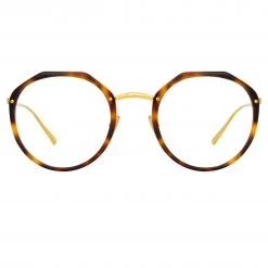 LINDA FARROW UK Reynolds Angular Optical Frame In Tortoiseshell
