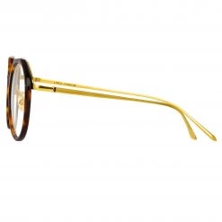 LINDA FARROW UK Reynolds Angular Optical Frame In Tortoiseshell