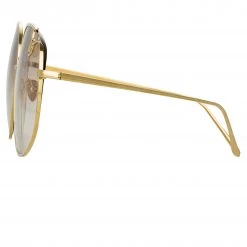 Linda Farrow Marisa Oversized Sunglasses In Yellow Gold Women's