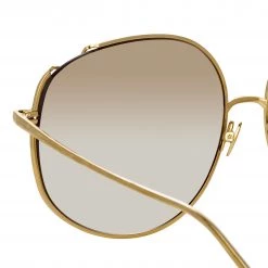 Linda Farrow Marisa Oversized Sunglasses In Yellow Gold Women's