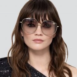 Linda Farrow Marisa Oversized Sunglasses In Yellow Gold Women's