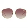 Linda Farrow Women's Marisa Oversized Sunglasses In Light Gold And Burgundy