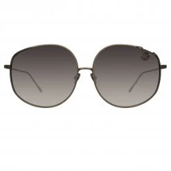 Linda Farrow Marisa Oversized Sunglasses In Nickel Women's