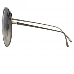 Linda Farrow Marisa Oversized Sunglasses In Nickel Women's