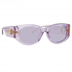 LINDA FARROW (U.K.) Women's Debbie D-Frame Sunglasses In Lilac