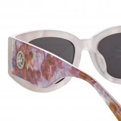 LINDA FARROW (U.K.) Debbie D-Frame Sunglasses In Renaissance