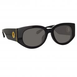 Linda Farrow The Debbie | D-Frame Sunglasses In Black (C1) Women's