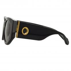 Linda Farrow The Debbie | D-Frame Sunglasses In Black (C1) Women's