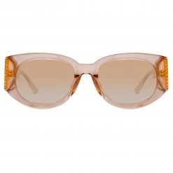 LINDA FARROW (U.K.) Women's Debbie D-Frame Sunglasses In Peach
