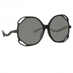 Linda Farrow Jerry Oversized Sunglasses In Black 7 Linda Farrow Jerry Oversized Sunglasses In Black