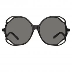 Linda Farrow Jerry Oversized Sunglasses In Black