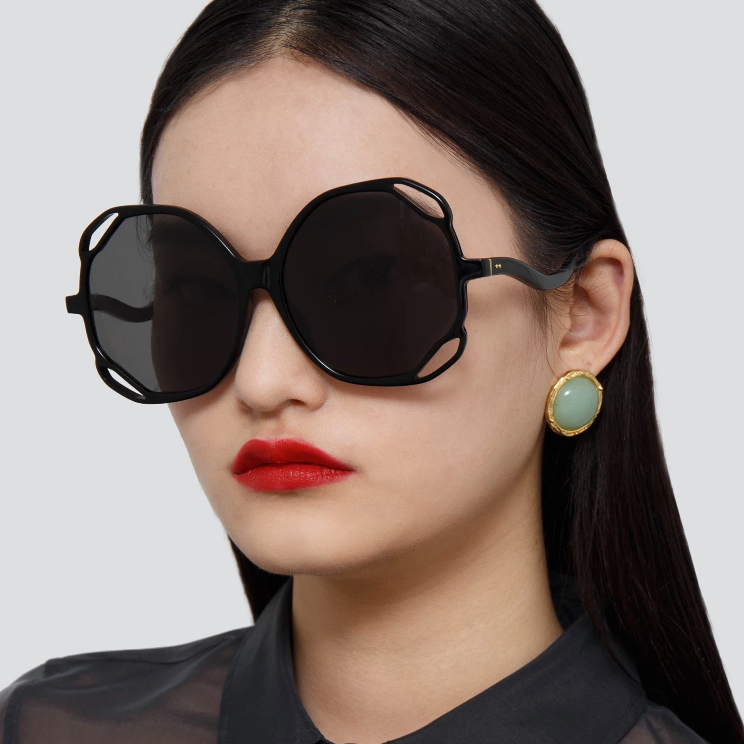 Linda Farrow Jerry Oversized Sunglasses In Black 2 Linda Farrow Jerry Oversized Sunglasses In Black