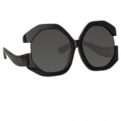 LINDA FARROW UK Women's Bardot Oversized Sunglasses In Black