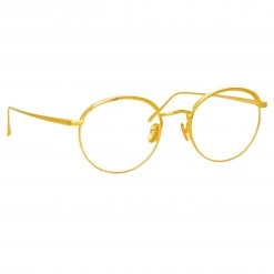 LINDA FARROW UK The Marlon | Oval Optical Frame In Yellow Gold (C5)