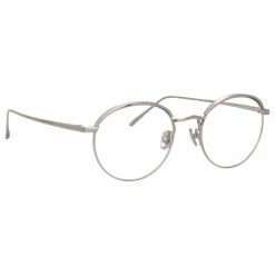 LINDA FARROW UK The Marlon | Oval Optical Frame In White Gold (C6) The CORE Optical Collection