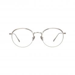 LINDA FARROW UK The Marlon | Oval Optical Frame In White Gold (C6) The CORE Optical Collection