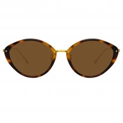 Linda Farrow Women's Lucy Cat Eye Sunglasses In Tortoiseshell