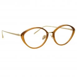 Linda Farrow Lucy Cat Eye Optical Frame In Tobacco