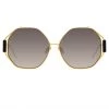 Linda Farrow Women's Marie Oversized Sunglasses In Yellow Gold And Grey