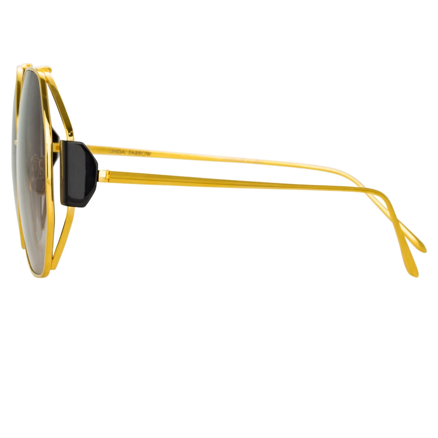 Linda Farrow Women's Marie Oversized Sunglasses In Yellow Gold And Grey 3 Linda Farrow Women's Marie Oversized Sunglasses In Yellow Gold And Grey