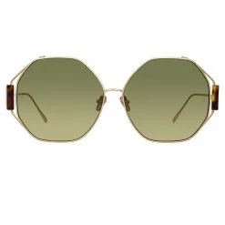 Linda Farrow Women's Marie Oversized Sunglasses In Light Gold