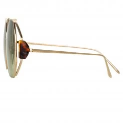 Linda Farrow Women's Marie Oversized Sunglasses In Light Gold 9 Linda Farrow Women's Marie Oversized Sunglasses In Light Gold
