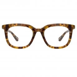 LINDA FARROW (U.K.) Burton Optical D-Frame In Tobacco Tortoiseshell The LINDA FARROW Spring/Summer '22 Collection