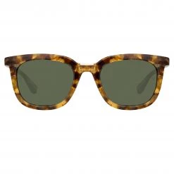 LINDA FARROW (U.K.) Women's Burton D-Frame Sunglasses In Tobacco Tortoiseshell