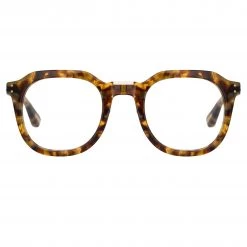 LINDA FARROW (U.K.) The LINDA FARROW Spring/Summer '22 Collection Fletcher Optical Angular Frame In Tobacco Tortoiseshell