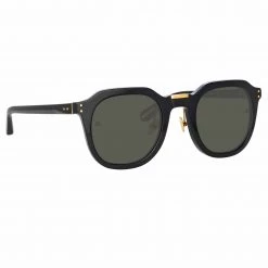 LINDA FARROW (U.K.) Fletcher Angular Sunglasses In Black Women's