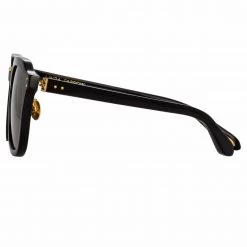 LINDA FARROW (U.K.) Fletcher Angular Sunglasses In Black Women's