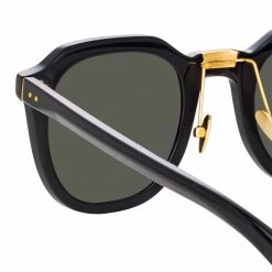 LINDA FARROW (U.K.) Fletcher Angular Sunglasses In Black Women's