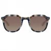 LINDA FARROW (U.K.) Fletcher Angular Sunglasses In Blue Tortoiseshell