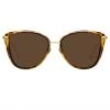 LINDA FARROW UK Women's Liza Cat Eye Sunglasses In Tortoiseshell And Yellow Gold