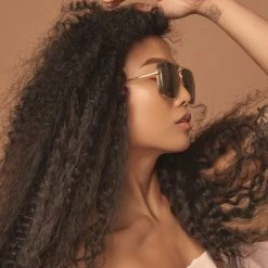 LINDA FARROW (U.K.) Women's The Asher | Aviator Sunglasses In White Gold Frame (C2)