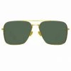 LINDA FARROW (U.K.) The Asher | Men's Aviator Sunglasses In Yellow Gold Frame (C1) Women's