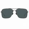 LINDA FARROW (U.K.) Asher Aviator Sunglasses In Nickel