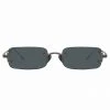 LINDA FARROW (U.K.) Taylor Rectangular Sunglasses In Nickel Women's