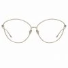 LINDA FARROW (U.K.) Francis Cat Eye Optical Frame In Light Gold