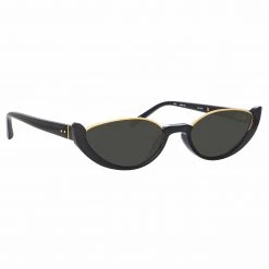 LINDA FARROW (U.K.) Women's Robyn Cat Eye Sunglasses In Black