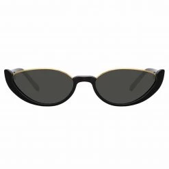 LINDA FARROW (U.K.) Women's Robyn Cat Eye Sunglasses In Black