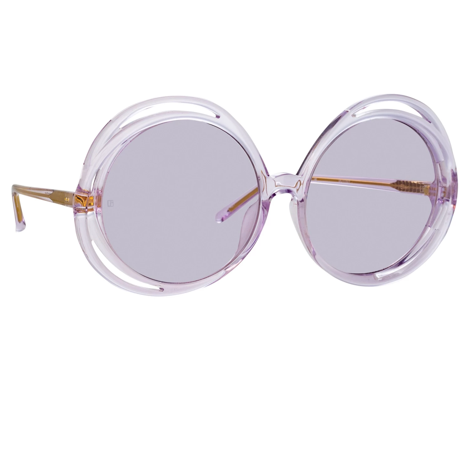 LINDA FARROW (U.K.) Ellen Round Sunglasses In Lilac Women's 2 LINDA FARROW (U.K.) Ellen Round Sunglasses In Lilac Women's