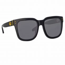 LINDA FARROW (U.K.) Women's Freya Square Sunglasses In Black