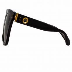 LINDA FARROW (U.K.) Women's Freya Square Sunglasses In Black