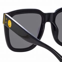 LINDA FARROW (U.K.) Women's Freya Square Sunglasses In Black