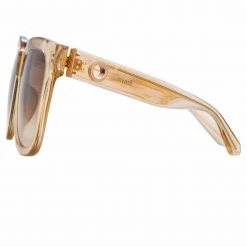 LINDA FARROW (U.K.) Freya Square Sunglasses In Ash