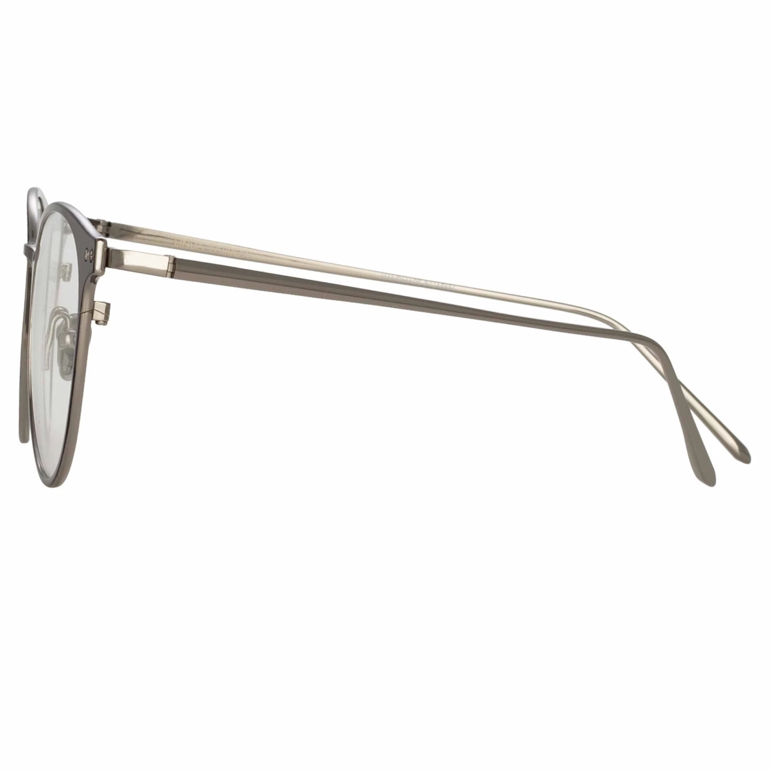 LINDA FARROW (U.K.) Women's Ricci Cat Eye Optical Frame In White Gold And Black 3 LINDA FARROW (U.K.) Women's Ricci Cat Eye Optical Frame In White Gold And Black