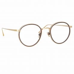 LINDA FARROW (U.K.) Comer Optical Oval Frame In Light Gold 7 LINDA FARROW (U.K.) Comer Optical Oval Frame In Light Gold