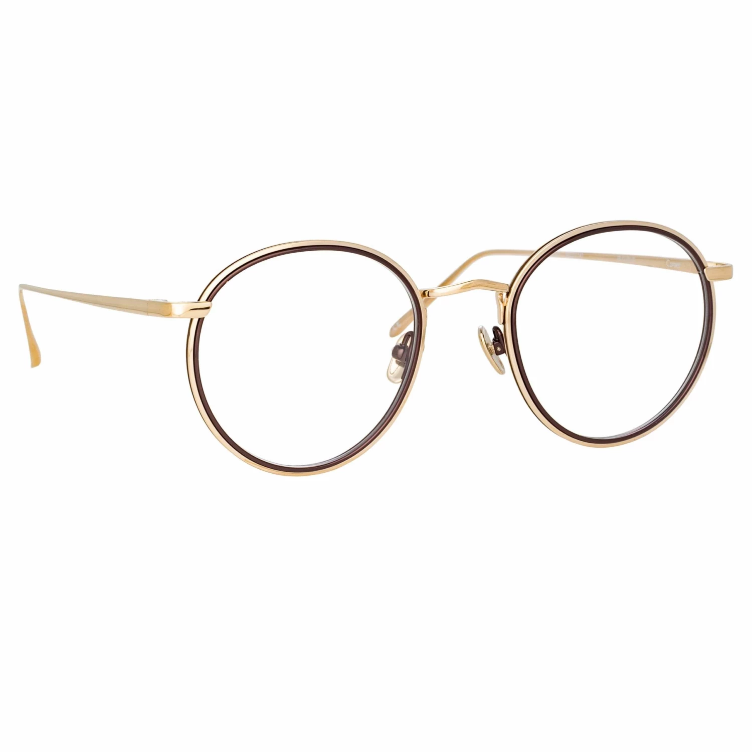 LINDA FARROW (U.K.) Comer Optical Oval Frame In Light Gold 3 LINDA FARROW (U.K.) Comer Optical Oval Frame In Light Gold