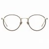 LINDA FARROW (U.K.) Comer Optical Oval Frame In Light Gold